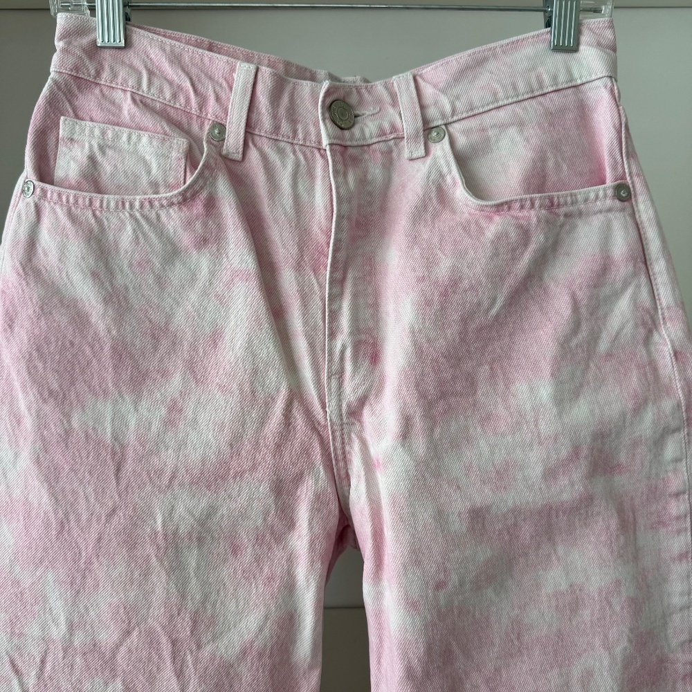 ZARA High Rise Baggy Pink Tie Dye Jeans - Picture 6 of 8